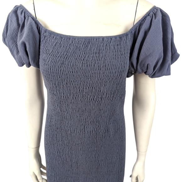 Baltic Born Alana Smocked Midi Dress NWT Womens XL Blue Off The Shoulder - Picture 4 of 10